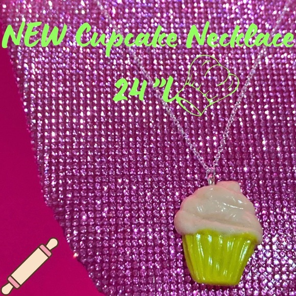Jewelry - Cupcake Sterling Silver Necklace Bakery Fake Food Kitchen Cosplay Egirl Lolita